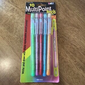 VTG A&W Multi Points Pencils 2002 Colorful 10 Pack No. 2 Lead Non-Toxic 51423